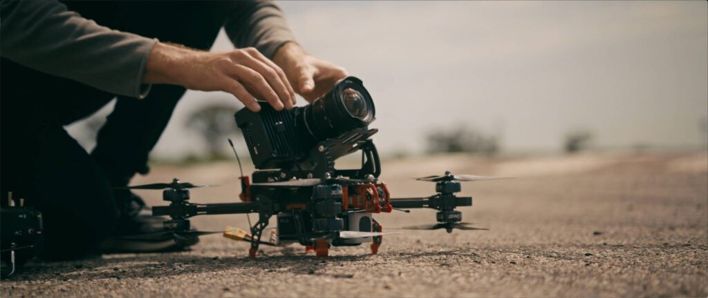 FPV drone parking on the ground – Lumira Studio